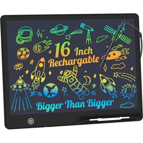 LCD Writing Tablet,16Inch Colorful Screen Rechargeable Doodle Board Toddler Toys - Picture 8 of 8